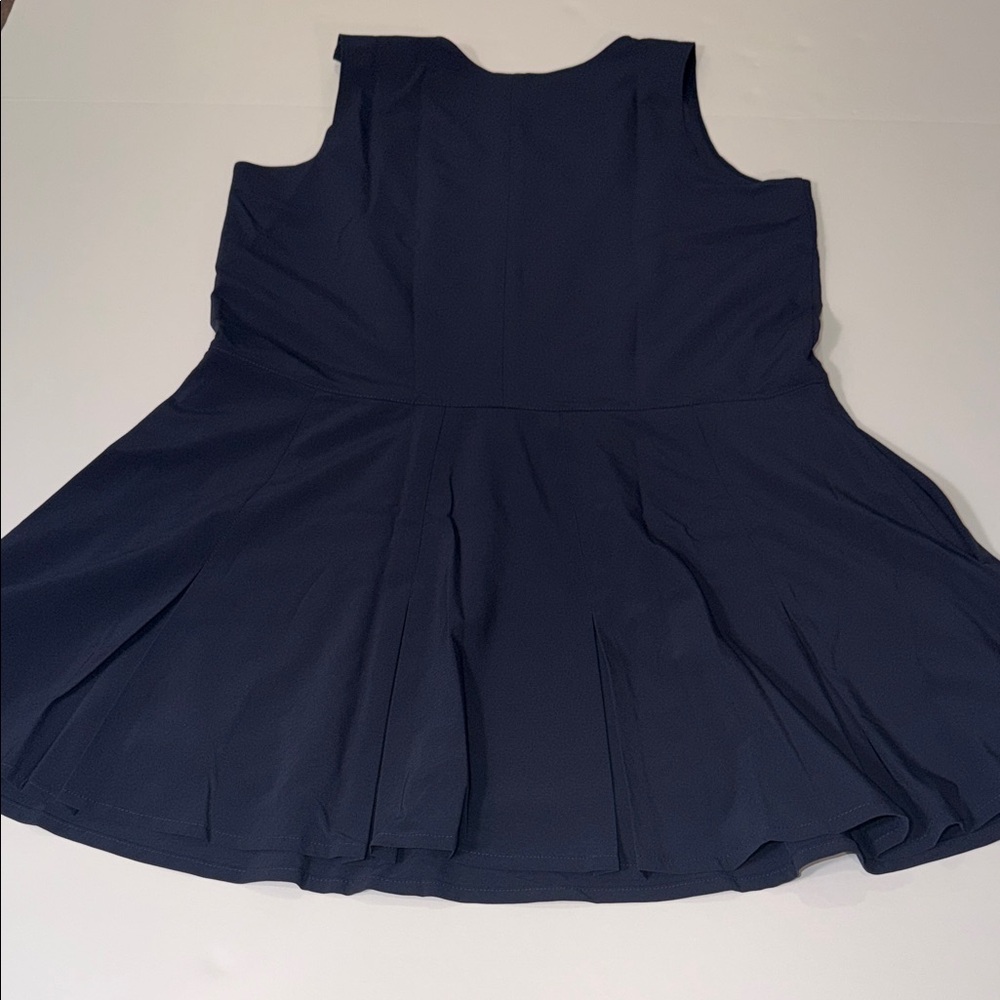 Athleta girl L/12 Navy High-Neck Swim Dress with Skirt - Picture 7 of 9